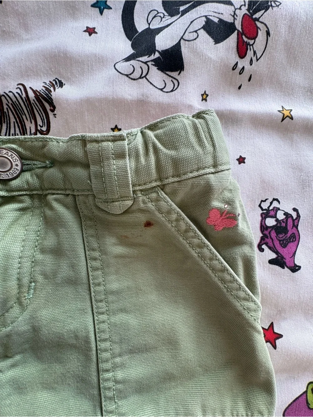 GAP Kids Light Green Skirt with Pink & White Floral Trim